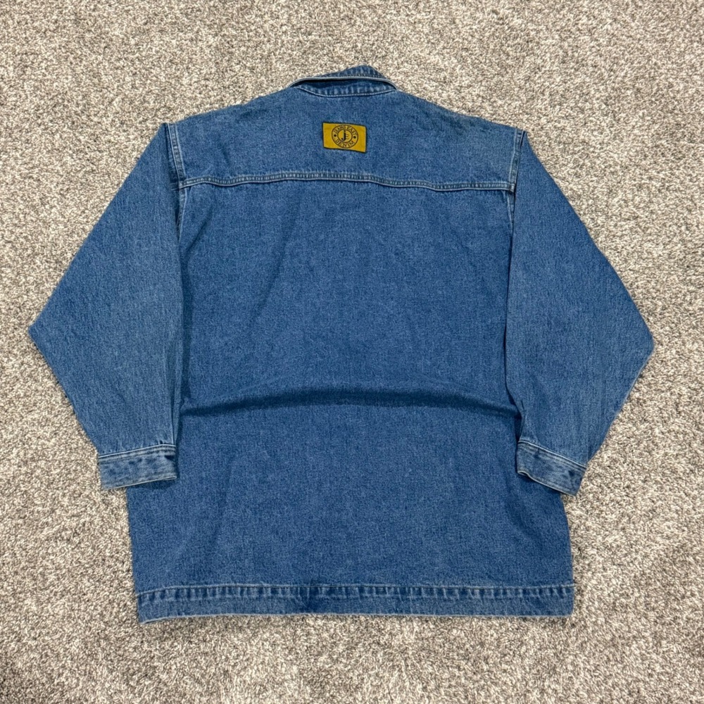 VTG 90s Jeans East Denim Chore Coat Jacket Mens Large Retro Hip Hop Workwear NWT - Picture 7 of 8